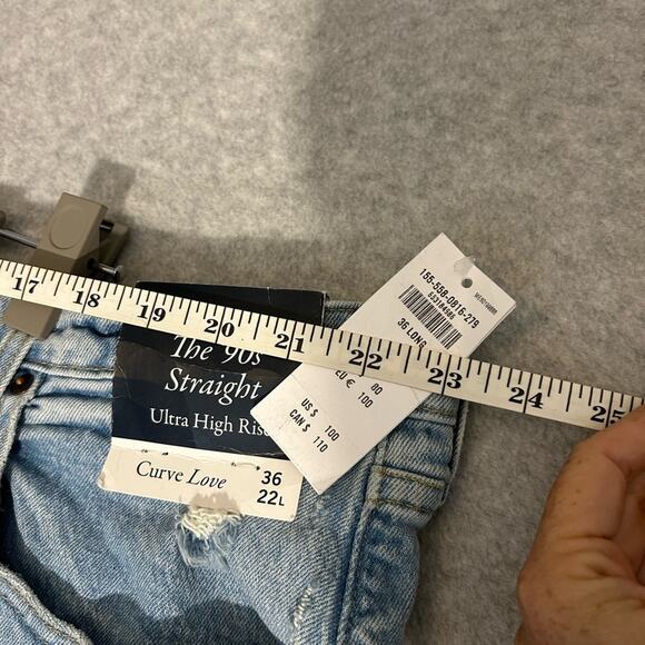 Abercrombie and fitch the 90s straight jeans curve love 36 22L NWT - Picture 6 of 10